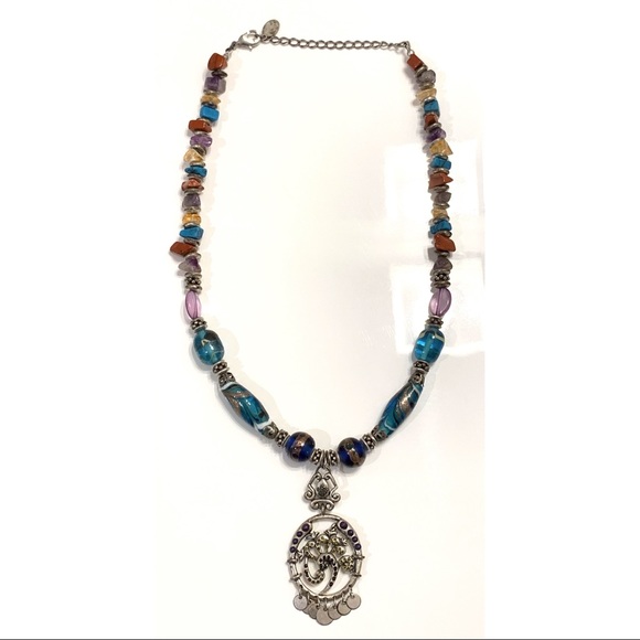 Jewelry - BOHO Necklace Pendant Metal Stone Intricate